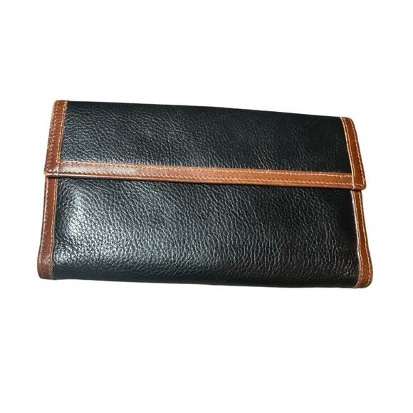 Vintage Bally wallet with multiple card slots black with brown trim Leather rare - Picture 3 of 16